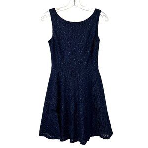Speechless Women’s Sleeveless Fit Flare Lace Dress Back Zip Navy 5 Juniors